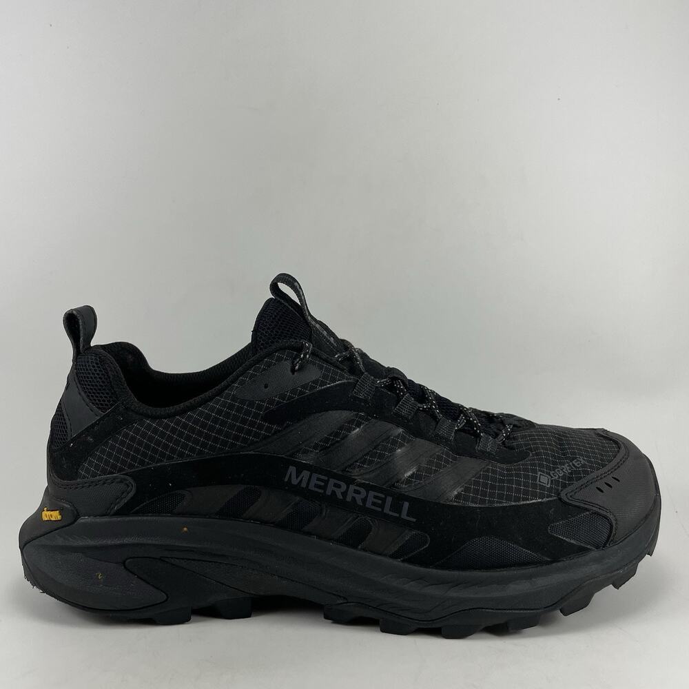 Merrell Moab Speed 2 GTX Hiking Shoes Mens Size 10.5 W Black Gore-Tex Vibram